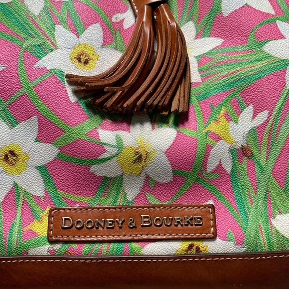 Dooney & Bourke Pink Daffodil Drawstring Purse